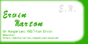 ervin marton business card